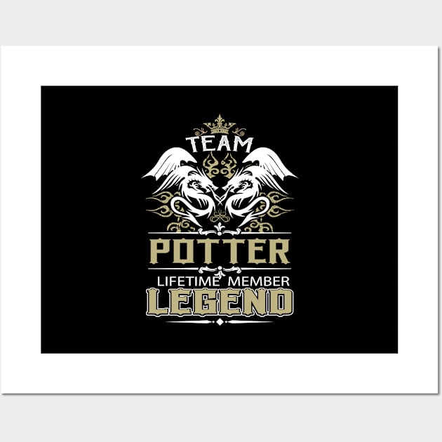 Potter Name T Shirt -  Team Potter Lifetime Member Legend Name Gift Item Tee Wall Art by yalytkinyq